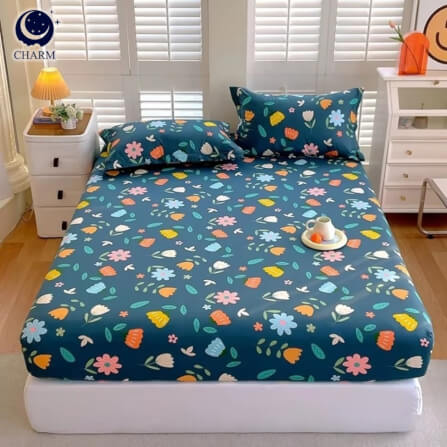 ชุดผ้าปูที่นอน 5 ฟุต 6 ชิ้น CHARM รุ่น CLASSIC ลาย GREEN GARDEN_6